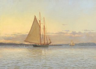 (Pictured: Laura Cooper, "Mackerel Seiner Returning to Port, Salem, MA 1890," Oil 13 x 18 (Photo credit: Rieta Park/Mystic Seaport)