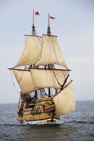Mayflower II at sea Photo courtesy Plimoth Plantation