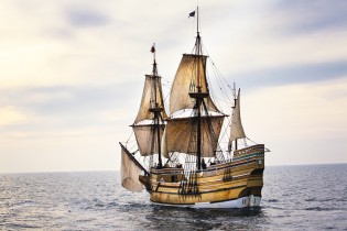 MAYFLOWER II under sail, Photo courtesy Plimoth Plantation