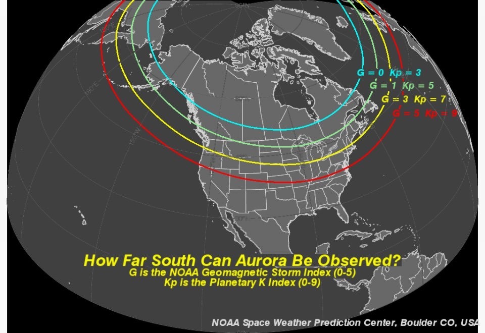 NOAA Aurora Borealis Map