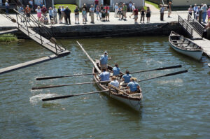 fully equipped whaleboat rowing