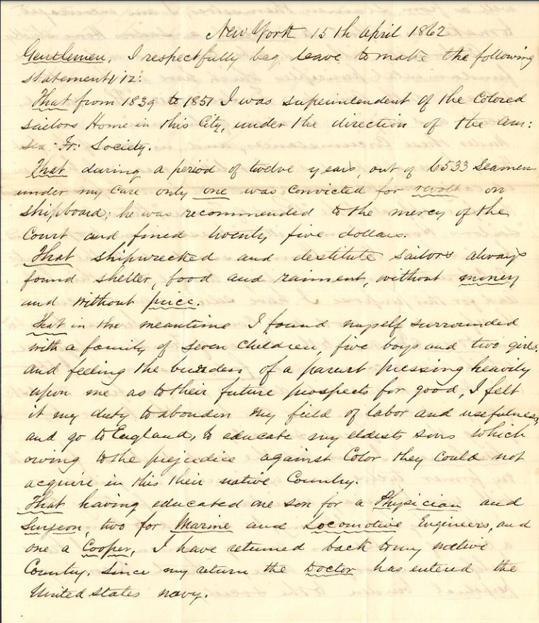 Colored Sailors Home Letter 1